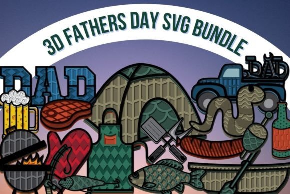 3D Fathers Day SVG Bundle: A Versatile Design Resource for Craft Enthusiasts