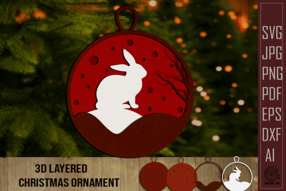 3D Layered Christmas Ornaments SVG