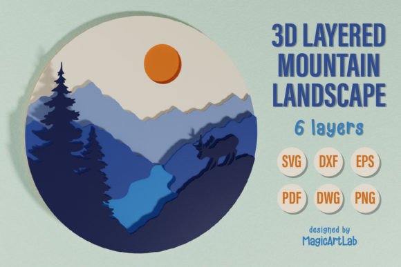 3D Layered Mountain Landscape: A Creative and Practical Design for Modern Makers