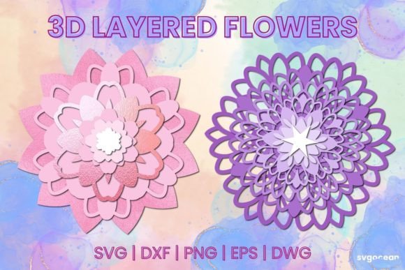 3D Paper Flowers SVG Bundle