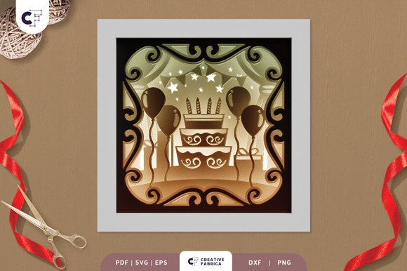3D Shadow Box Birthday Party with Cake: A Creative and Practical Craft Solution