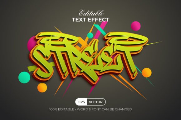 3D Text Effect Green Street Style: A Versatile Design Tool for Adobe Illustrator