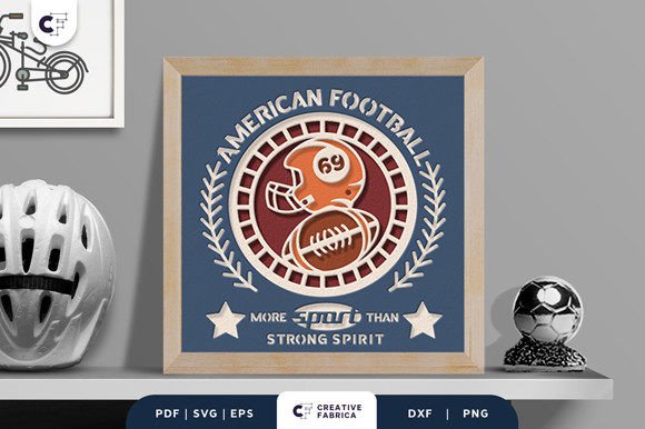 American Football 3D Shadow Box
