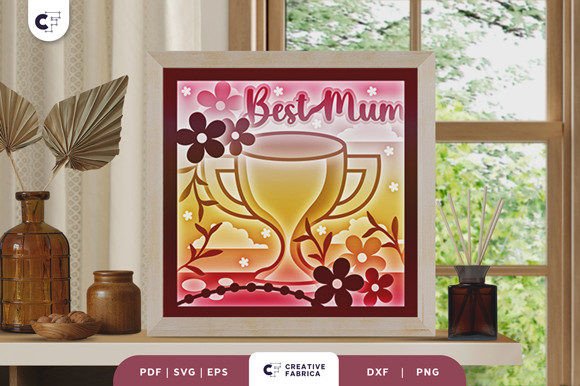 Best Mum 3D Shadow Box Paper Cut