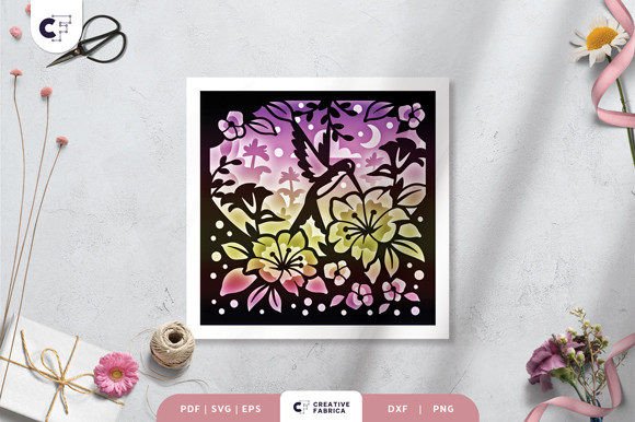 Bird in Spring Garden 3D Shadow Box