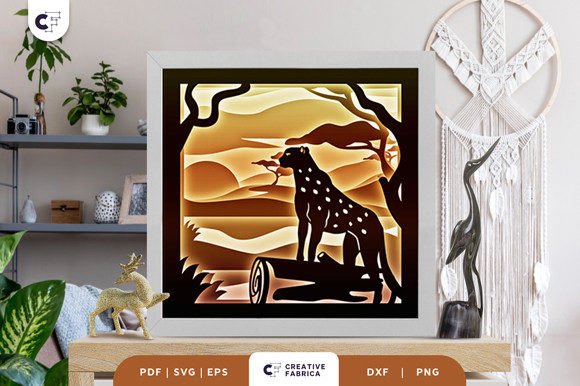 Cheetah in the Savanna 3D Shadow Box: A Creative and Functional Art Project