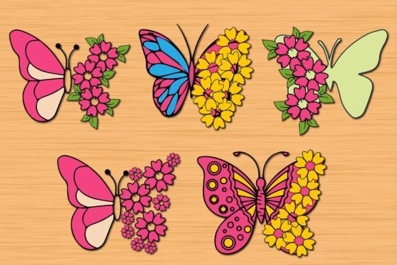 Floral Butterfly 3D Paper Cut SVG