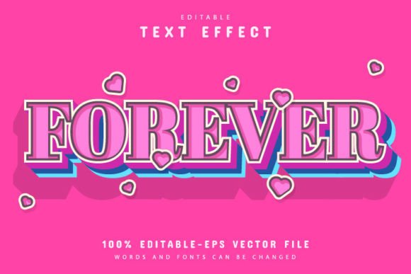 Forever Pink Style 3d Text Effect: A Versatile Vector Design for Creative Projects