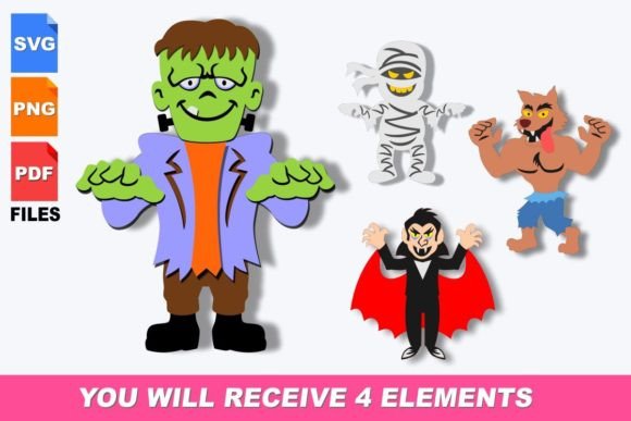 Halloween Monsters 3D SVG Designs