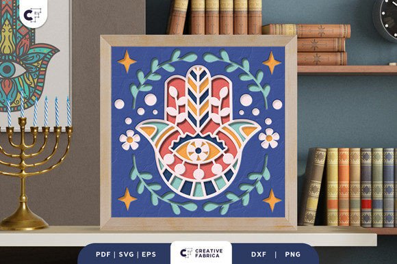Hamsa Hand 3D Layered Paper Cut