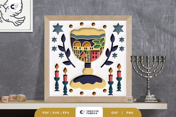 Kiddush Cup 3D Shadow Box Paper Cut SVG: A Creative and Spiritual Craft for Modern Makers