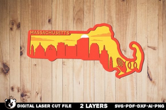 Massachusetts SVG 3D Laser Cut Project