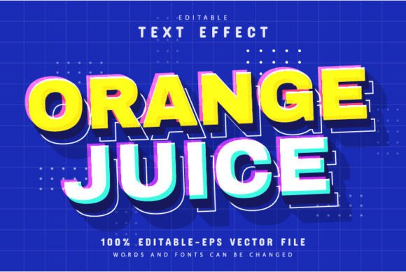 Orange Juice Modern 3D Style Text Effect