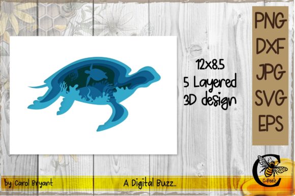 Sea Turtle 5 Layer Design: A Creative and Versatile SVG Cut File for Gifts and Decor
