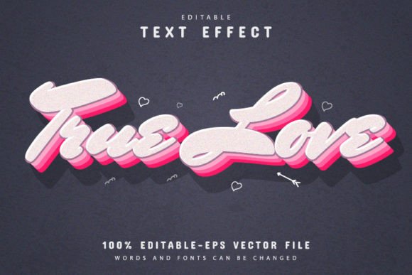 True Love Retro 3d Style Text Effect