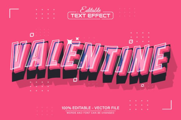 Valentine Modern 3D Style Text Effect for Versatile Design Projects