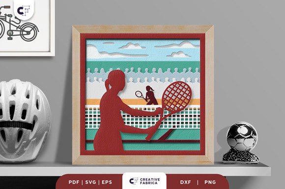 Women’s Tennis Match 3D Shadow Box SVG: A Creative Way to Celebrate the Game