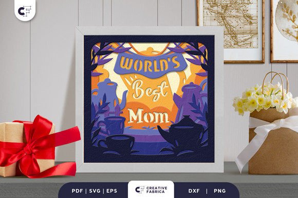 Worldβs Best Mom 3D Shadow Box Paper Cut